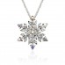 Silver Austrian Crystal Snowflake Necklace In Gift Box 106202-N